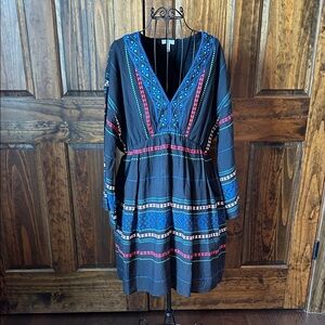 Joie Black Multicolor Embroidered Dress